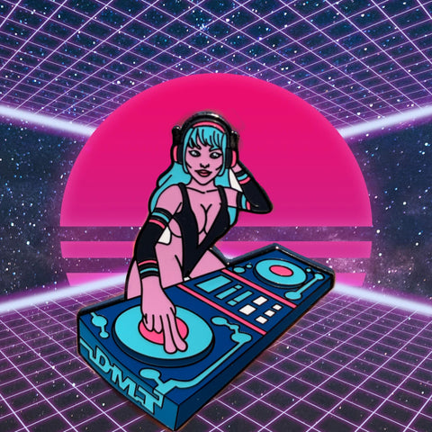 DJ SPACE GIRL (Enamel Pin)