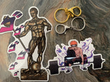 Gold Oni Gym Necklace/Keychain & Stickers